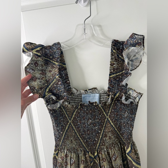 HILL HOUSE HOME The Ellie Nap Dress - Olive Equestrian Scarf Sz Large - Picture 10 of 16